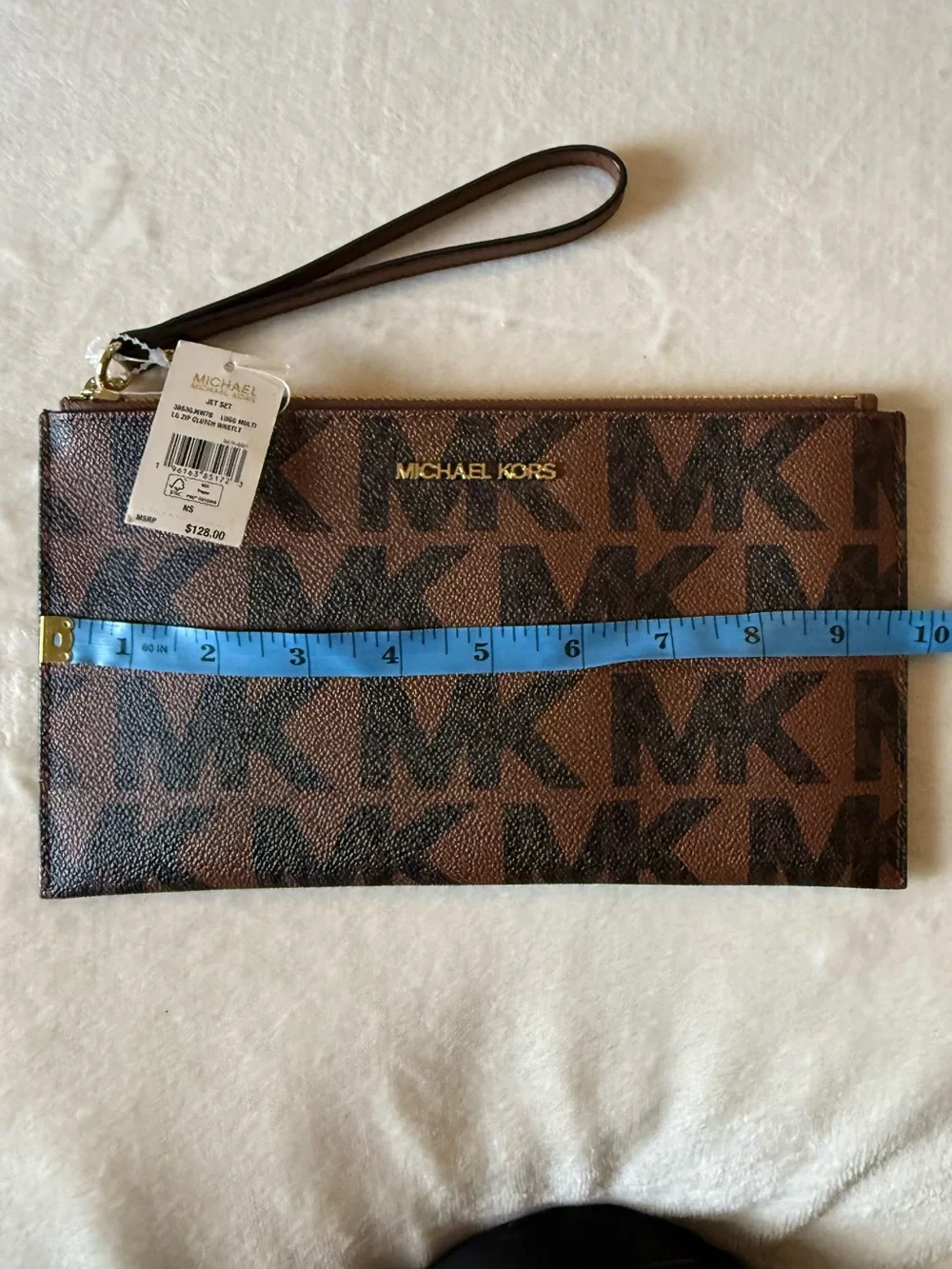 Michael Kors MK Signature Logo Clutch Wristlet Zip Top Large NWT